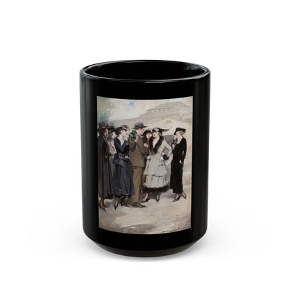 Group of Women and a Man - Black Coffee Mug-15oz-Go Mug Yourself