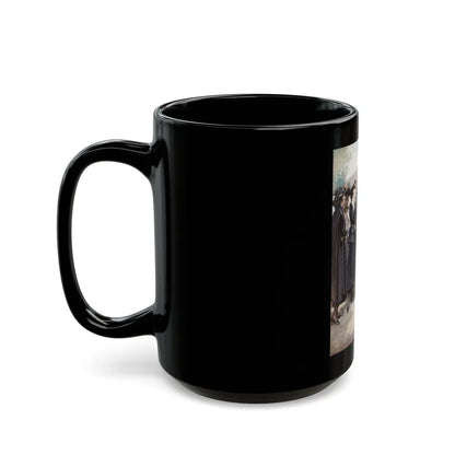 Group of Women and a Man - Black Coffee Mug-Go Mug Yourself