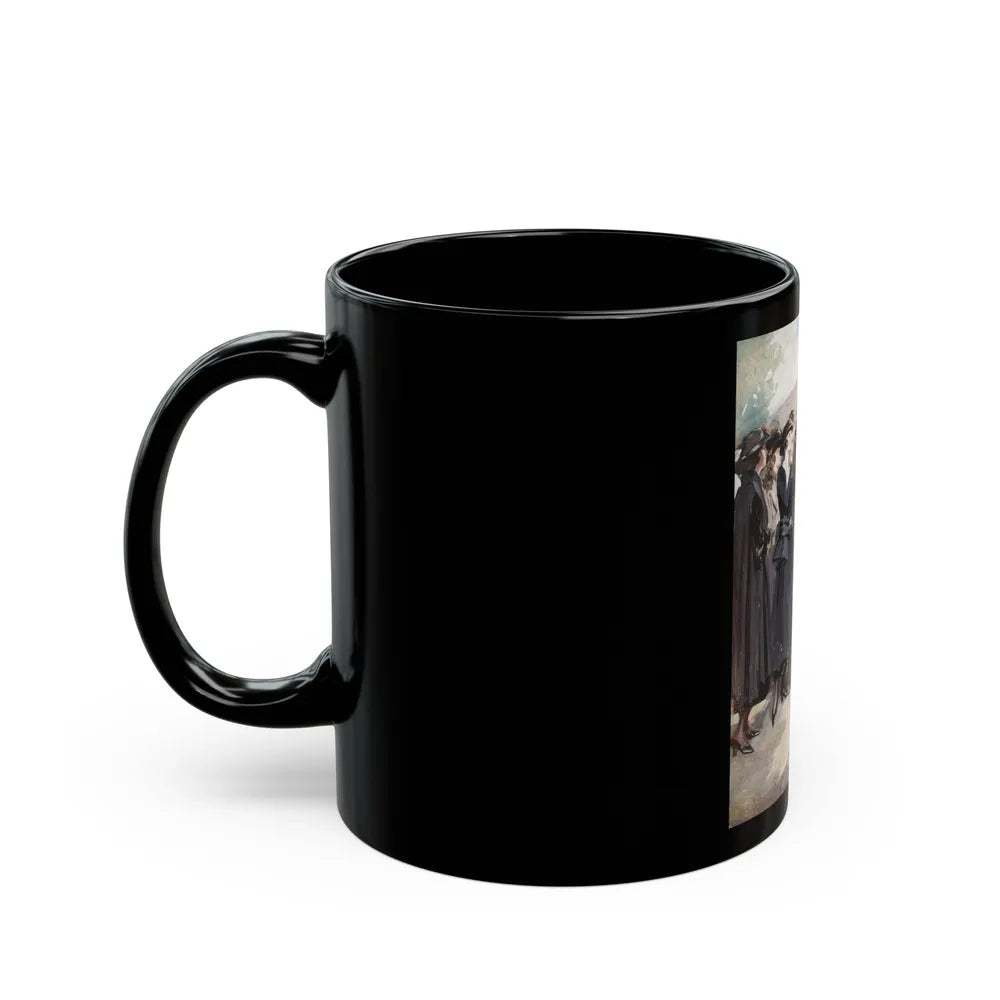 Group of Women and a Man - Black Coffee Mug-Go Mug Yourself