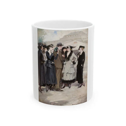 Group of Women and a Man - White Coffee Mug 11oz - Go Mug Yourself