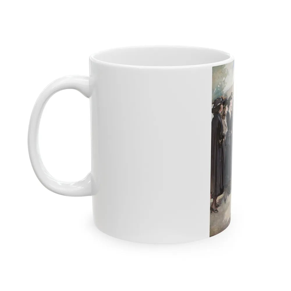 Group of Women and a Man - White Coffee Mug-Go Mug Yourself