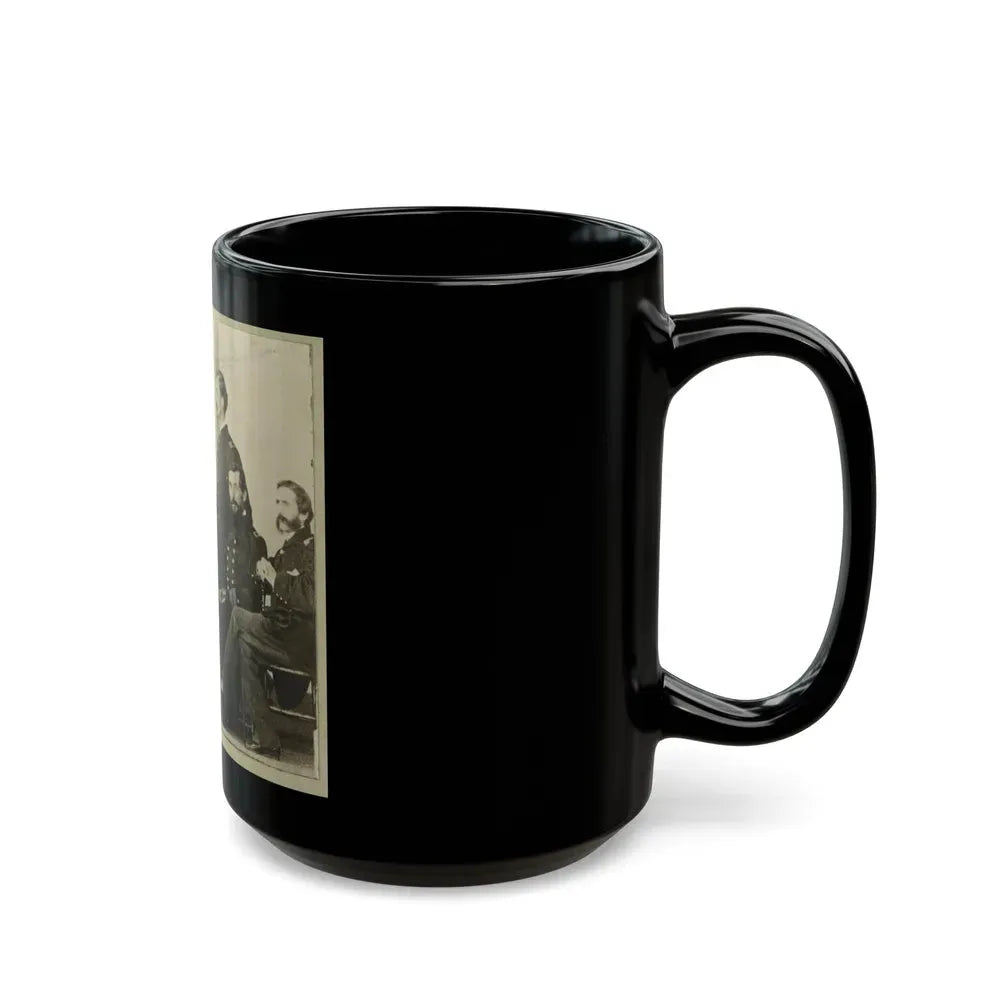 Group Portrait Of Officers With Admiral David G. Farragut Seated, Center (U.S. Civil War) Black Coffee Mug - Go Mug Yourself