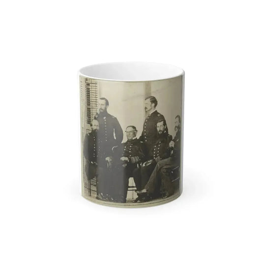 Group Portrait of Officers With Admiral David G. Farragut Seated, Center (U.S. Civil War) Color Changing Coffee Mug 11oz Default Title 11oz - Go Mug Yourself