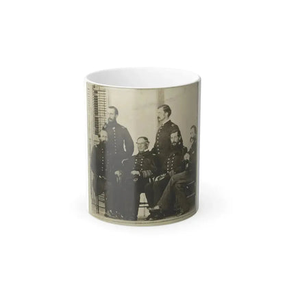 Group Portrait of Officers With Admiral David G. Farragut Seated, Center (U.S. Civil War) Color Changing Coffee Mug 11oz - Go Mug Yourself