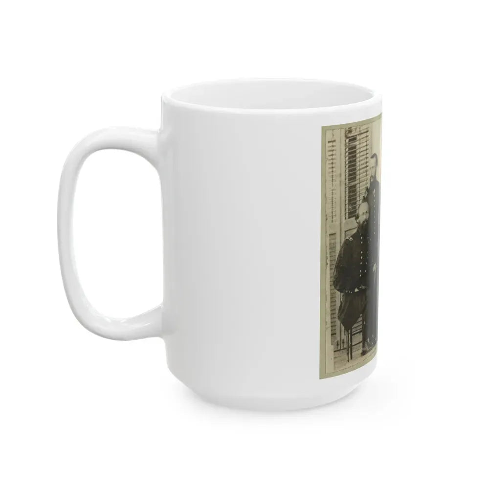 Group Portrait Of Officers With Admiral David G. Farragut Seated, Center (U.S. Civil War) White Coffee Mug - Go Mug Yourself