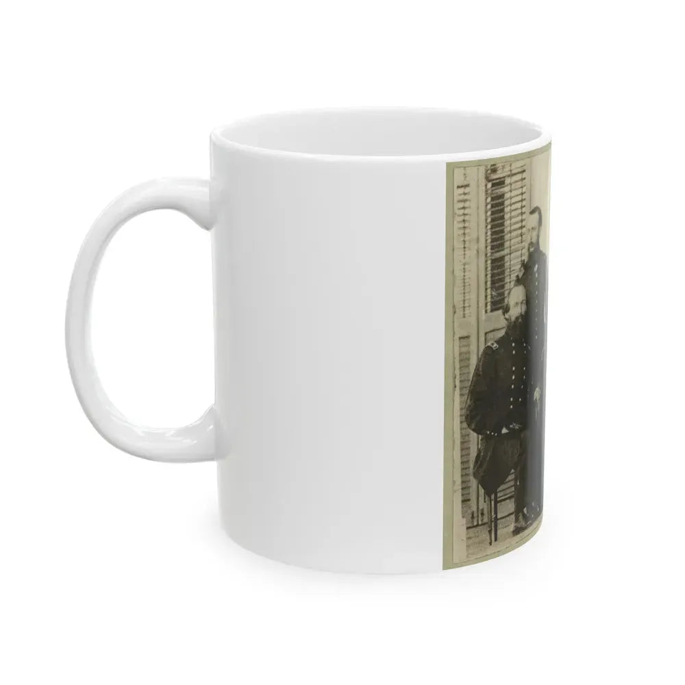 Group Portrait Of Officers With Admiral David G. Farragut Seated, Center (U.S. Civil War) White Coffee Mug - Go Mug Yourself