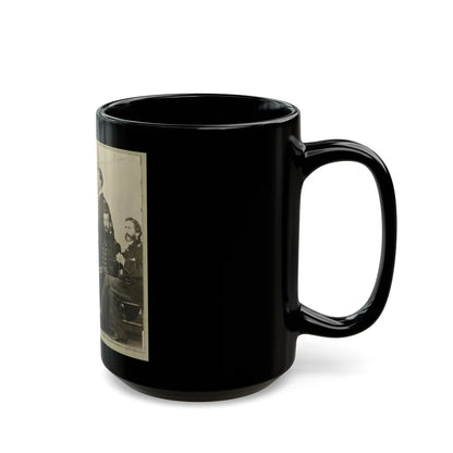 Group Portrait Of Officers With Admiral David G. Farragut Seated, Center (U.S. Civil War) Black Coffee Mug-Go Mug Yourself