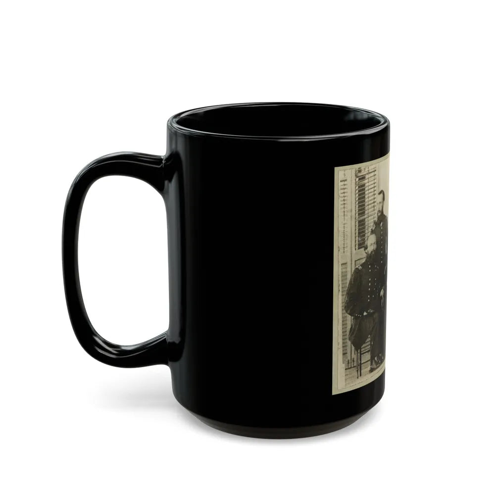 Group Portrait Of Officers With Admiral David G. Farragut Seated, Center (U.S. Civil War) Black Coffee Mug-Go Mug Yourself