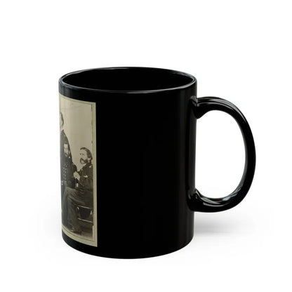 Group Portrait Of Officers With Admiral David G. Farragut Seated, Center (U.S. Civil War) Black Coffee Mug-Go Mug Yourself