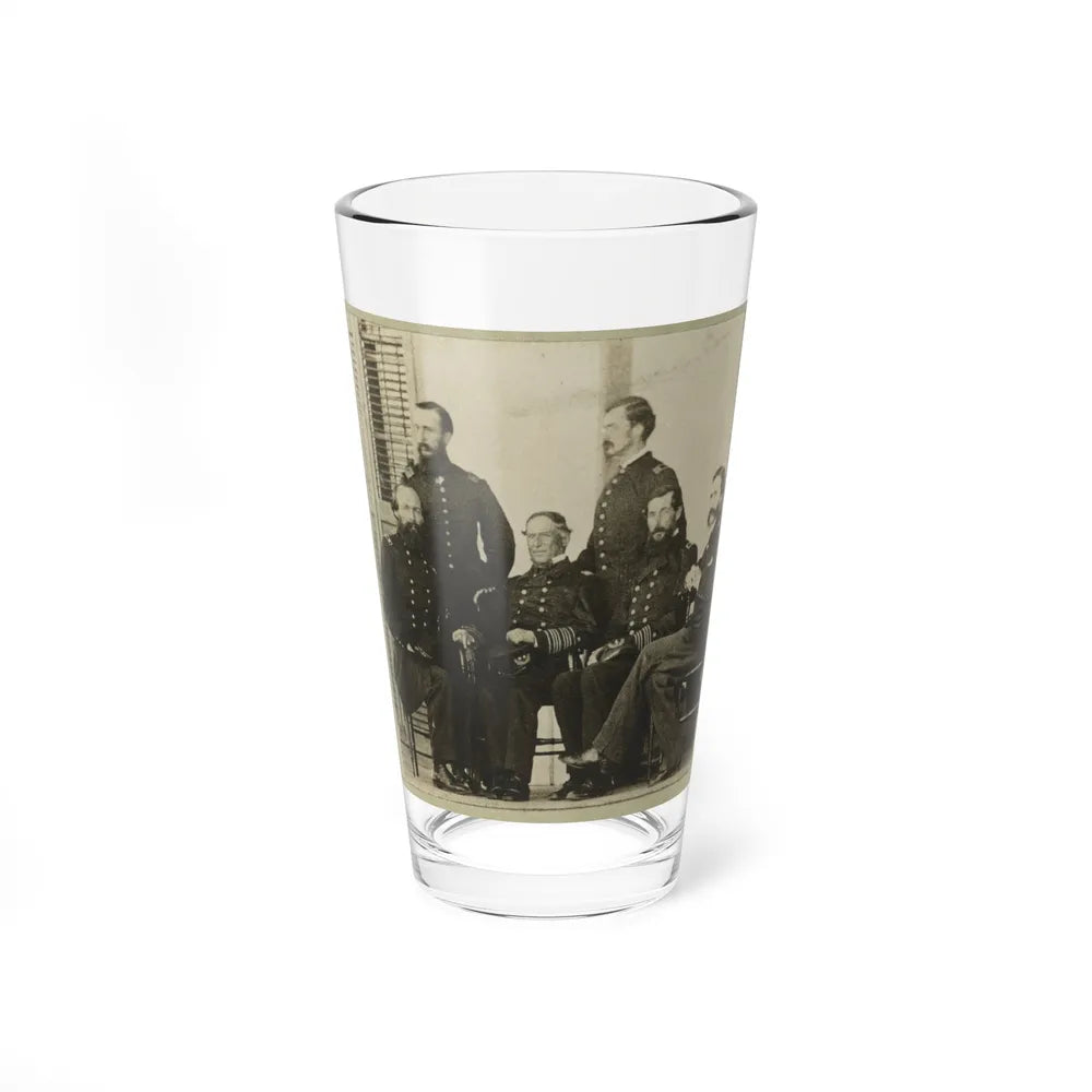 Group Portrait Of Officers With Admiral David G. Farragut Seated, Center (U.S. Civil War) Pint Glass 16oz-16oz-Go Mug Yourself