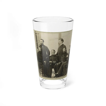 Group Portrait Of Officers With Admiral David G. Farragut Seated, Center (U.S. Civil War) Pint Glass 16oz-16oz-Go Mug Yourself