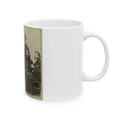 Group Portrait Of Officers With Admiral David G. Farragut Seated, Center (U.S. Civil War) White Coffee Mug-Go Mug Yourself