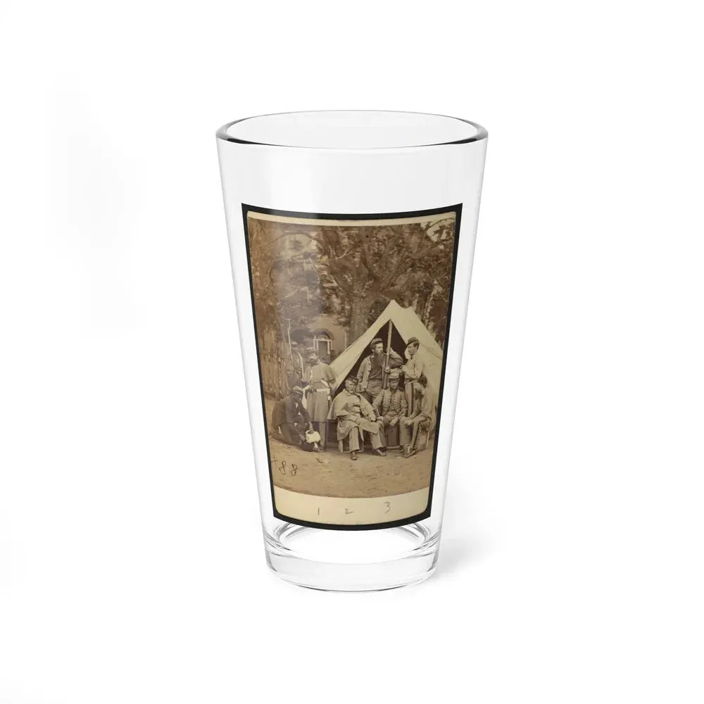 Group Portrait Of Soldiers In Front Of A Tent, Possibly At Camp Cameron, Washington, D.C. (U.S. Civil War) Pint Glass 16oz 16oz - Go Mug Yourself