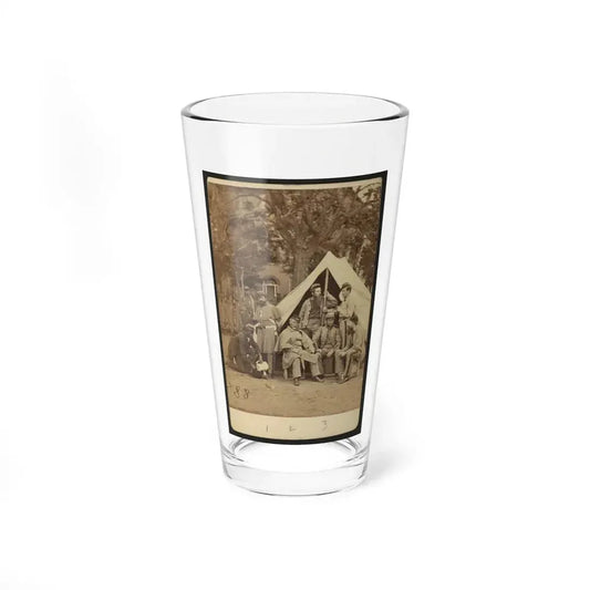 Group Portrait Of Soldiers In Front Of A Tent, Possibly At Camp Cameron, Washington, D.C. (U.S. Civil War) Pint Glass 16oz 16oz - Go Mug Yourself