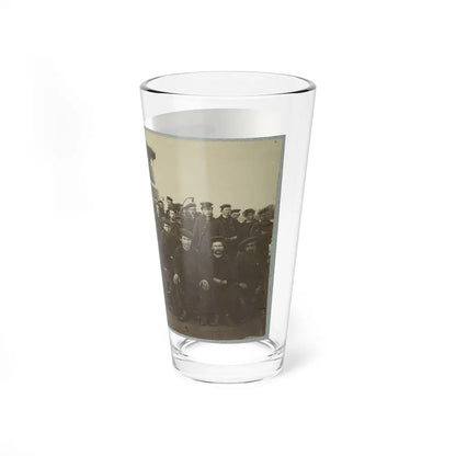 Group Portrait Of The Crew On The Deck Of An Ironclad (U.S. Civil War) Pint Glass 16oz-Go Mug Yourself