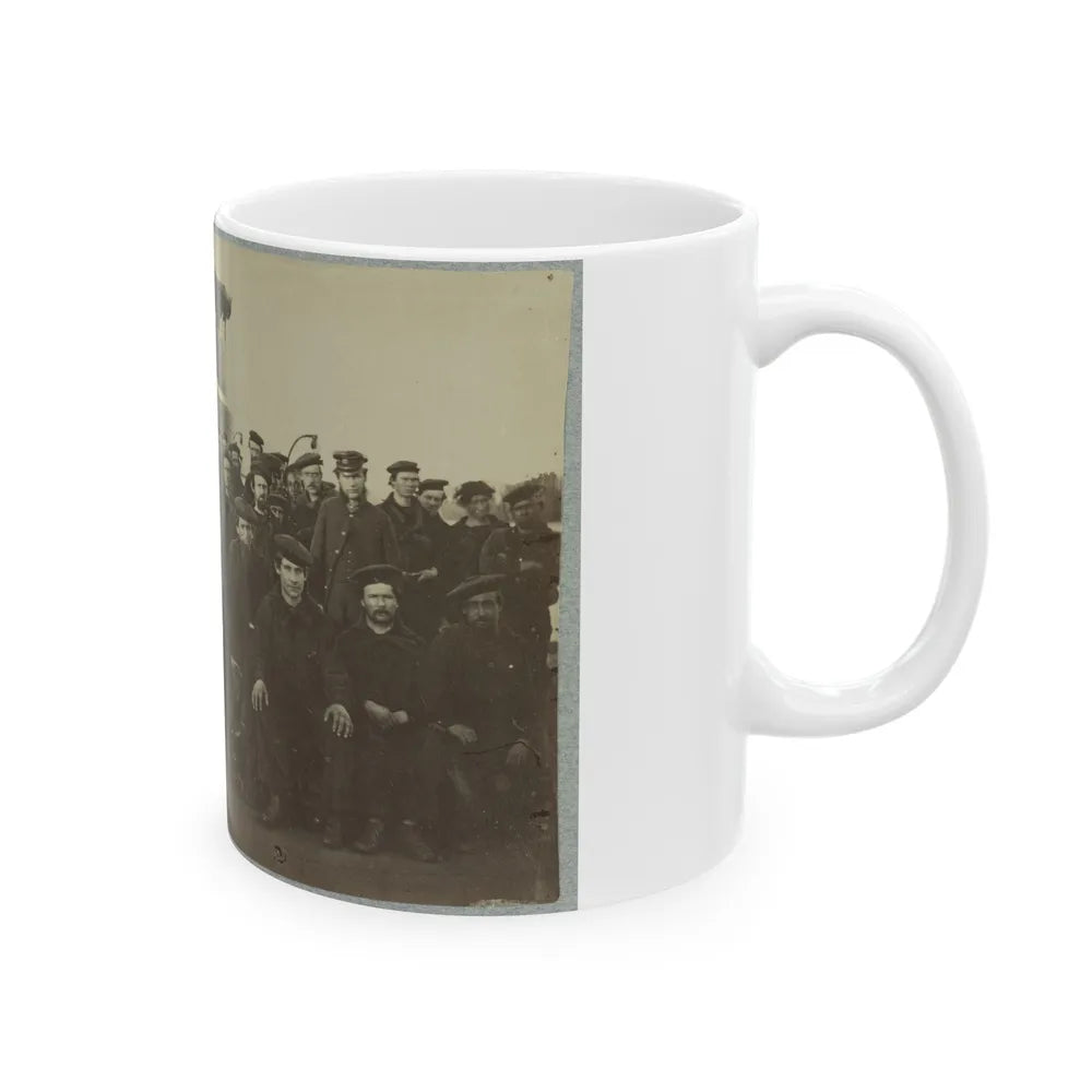 Group Portrait Of The Crew On The Deck Of An Ironclad (U.S. Civil War) White Coffee Mug-Go Mug Yourself