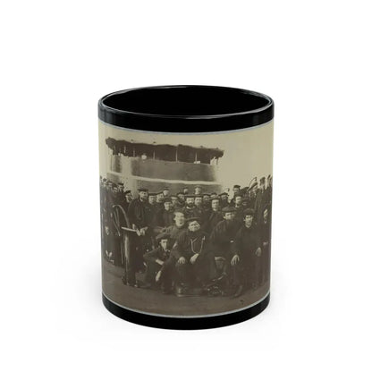 Group Portrait Of The Crew On The Deck Of An Ironclad (U.S. Civil War) Black Coffee Mug 11oz - Go Mug Yourself