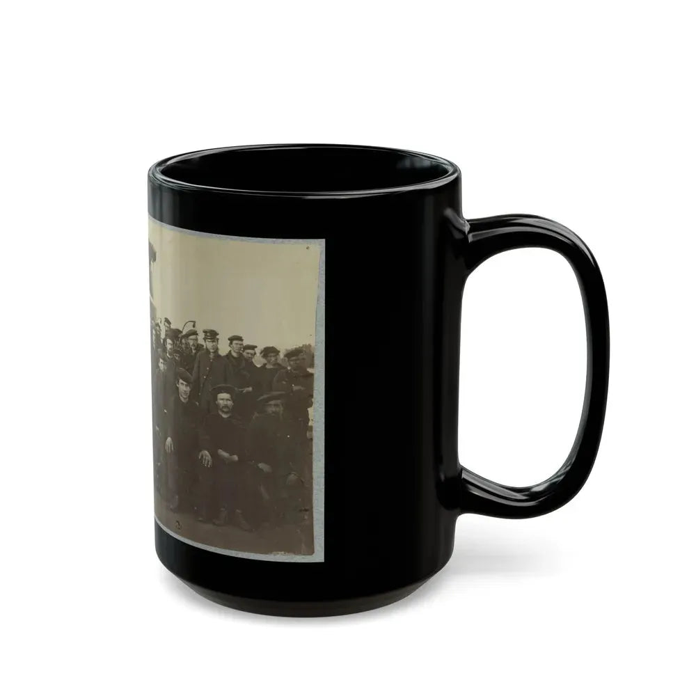 Group Portrait Of The Crew On The Deck Of An Ironclad (U.S. Civil War) Black Coffee Mug - Go Mug Yourself