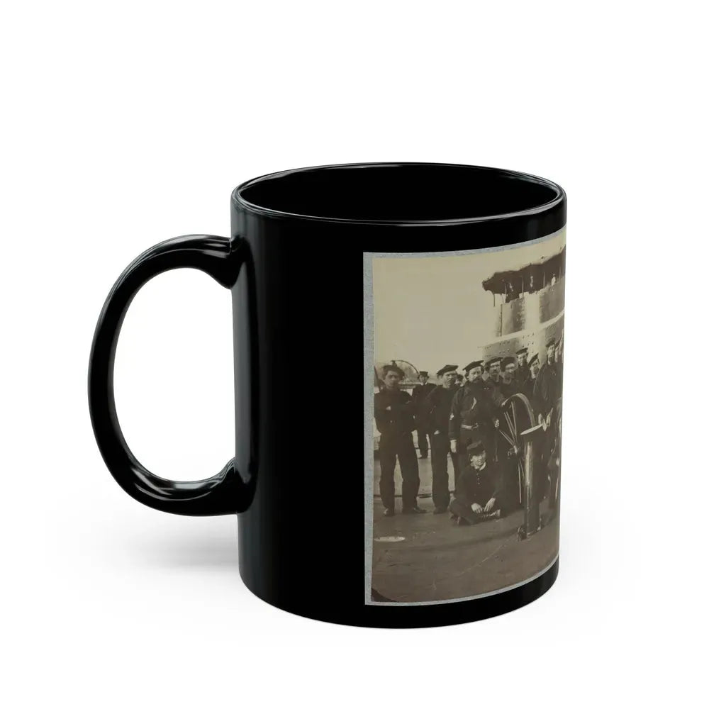 Group Portrait Of The Crew On The Deck Of An Ironclad (U.S. Civil War) Black Coffee Mug - Go Mug Yourself