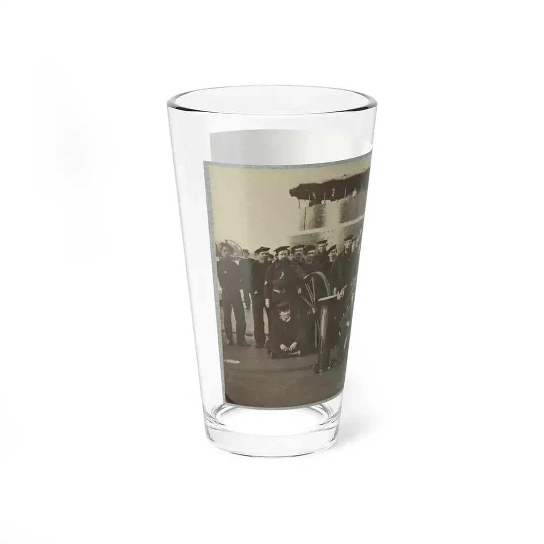 Group Portrait Of The Crew On The Deck Of An Ironclad (U.S. Civil War) Pint Glass 16oz - Go Mug Yourself