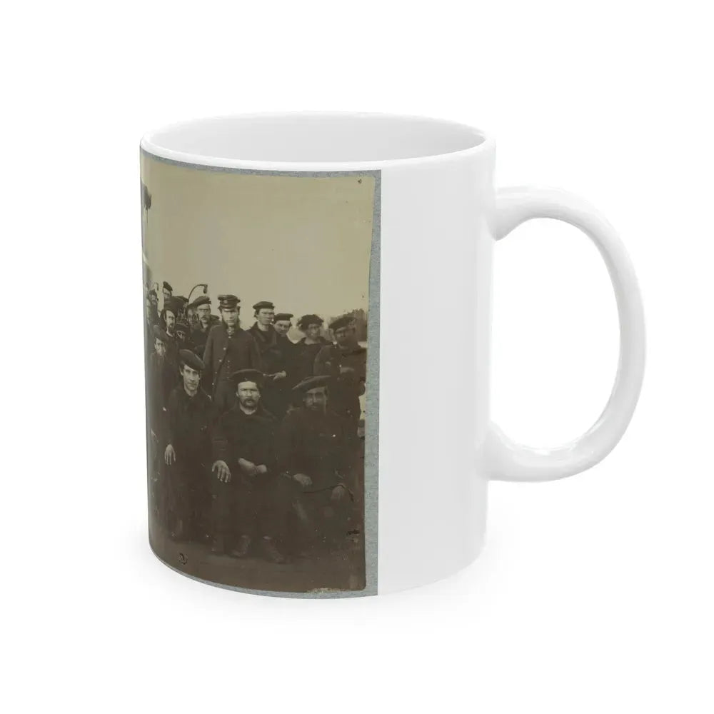 Group Portrait Of The Crew On The Deck Of An Ironclad (U.S. Civil War) White Coffee Mug - Go Mug Yourself