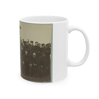 Group Portrait Of The Crew On The Deck Of An Ironclad (U.S. Civil War) White Coffee Mug - Go Mug Yourself