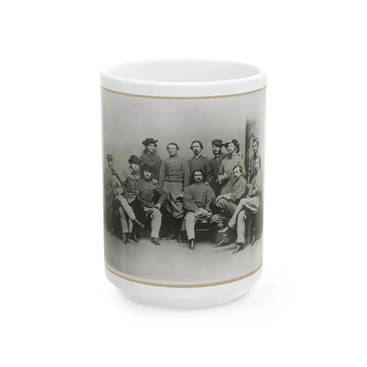 Group Portrait Showing Col. John Singleton Mosby And Some Members Of His Confederate Battalion (U.S. Civil War) White Coffee Mug 15oz - Go Mug Yourself