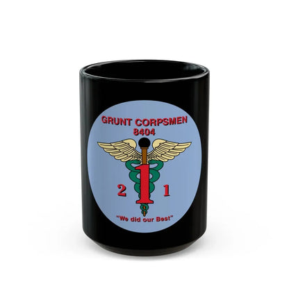 Grunt Corpsmen (USMC) Black Coffee Mug 15oz - Go Mug Yourself