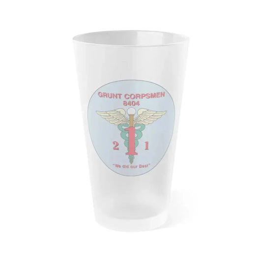 Grunt Corpsmen (USMC) Frosted Pint Glass 16oz Default Title - Go Mug Yourself