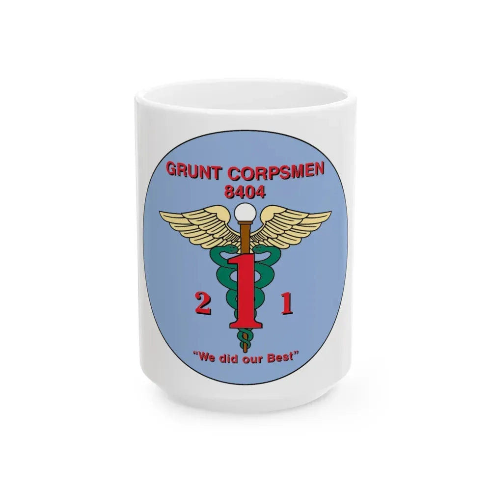 Grunt Corpsmen (USMC) White Coffee Mug 15oz - Go Mug Yourself