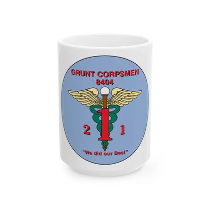 Grunt Corpsmen (USMC) White Coffee Mug 15oz - Go Mug Yourself