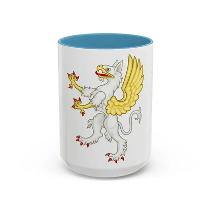 Gryphon Badge of Edward III - Accent Coffee Mug 15oz Light Blue - Go Mug Yourself