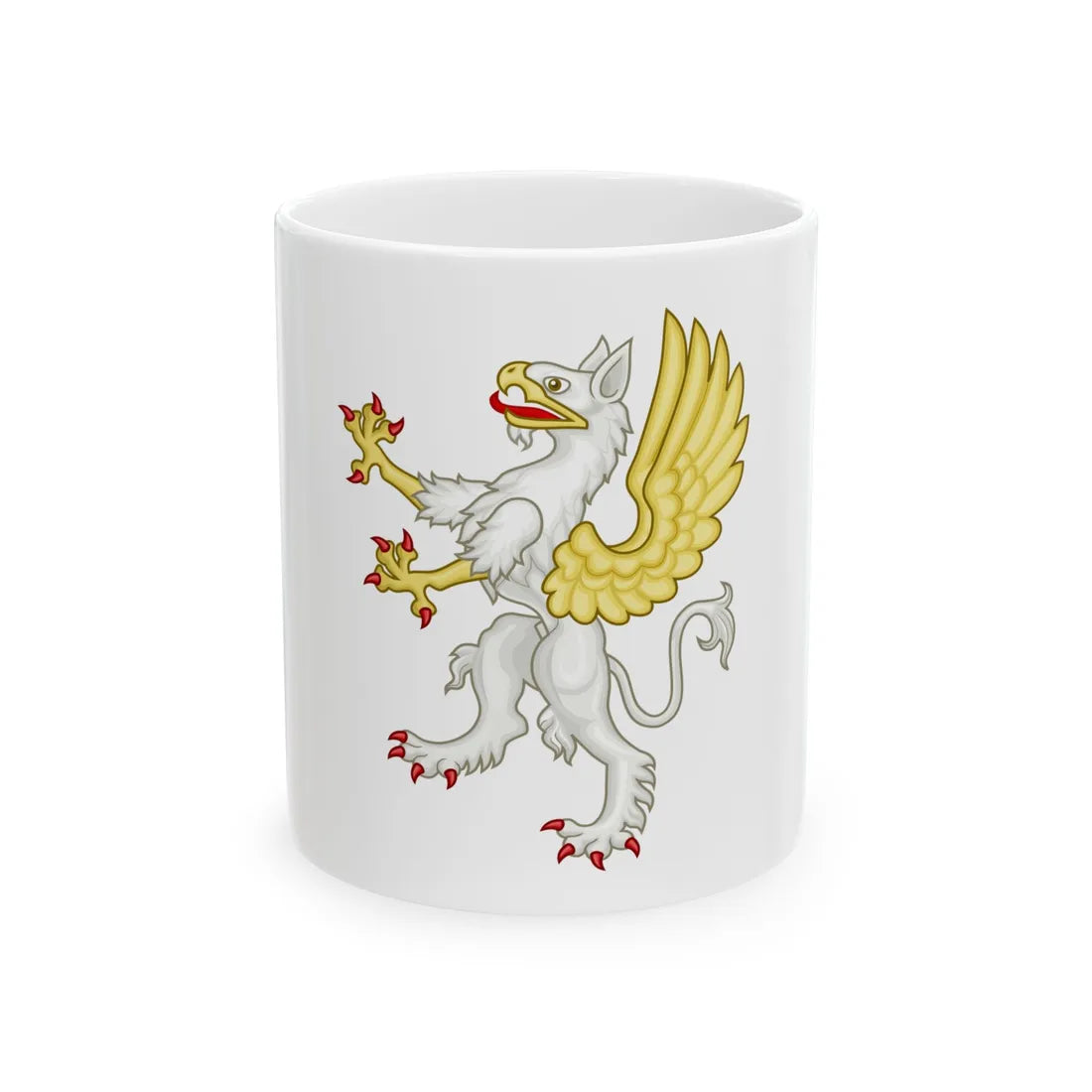 Gryphon Badge of Edward III - White Coffee Mug 11oz - Go Mug Yourself