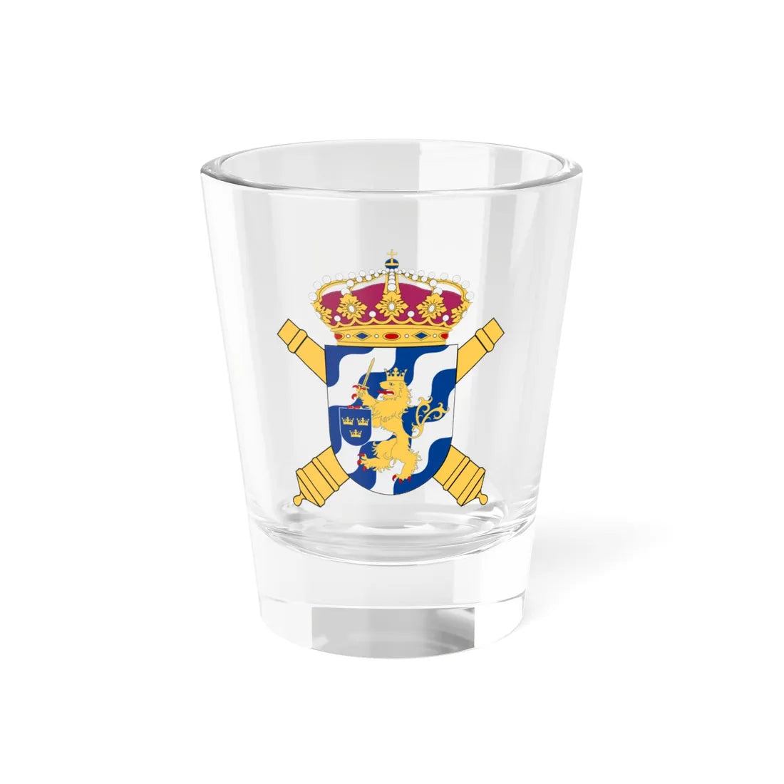 Göta artilleriregemente vapen (Sweden) (Coat of Arms) Shot Glass 1.5oz 1.5oz - Go Mug Yourself