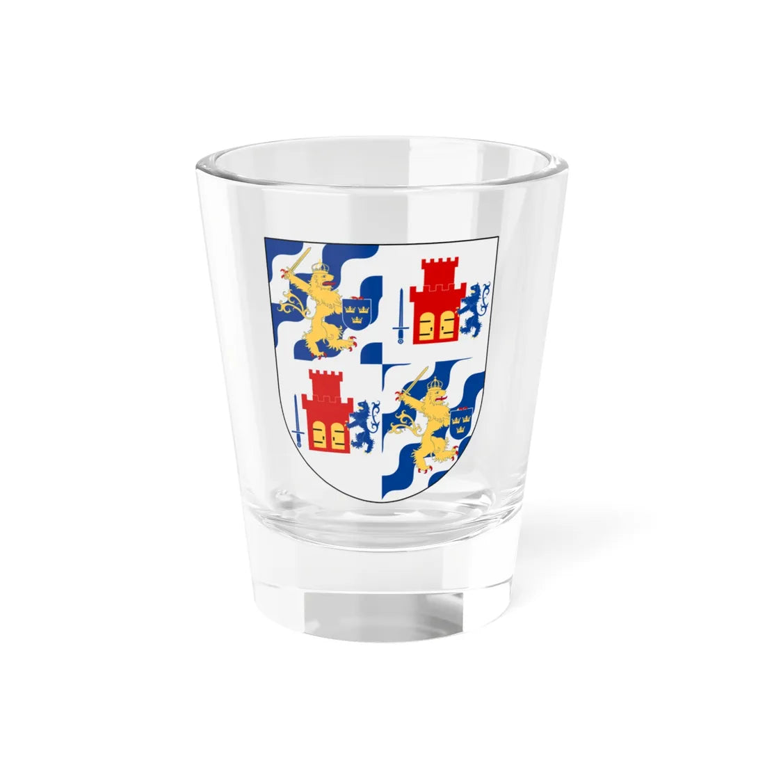 Göteborgs och Bohus län vapen (Sweden) (Coat of Arms) Shot Glass 1.5oz 1.5oz - Go Mug Yourself