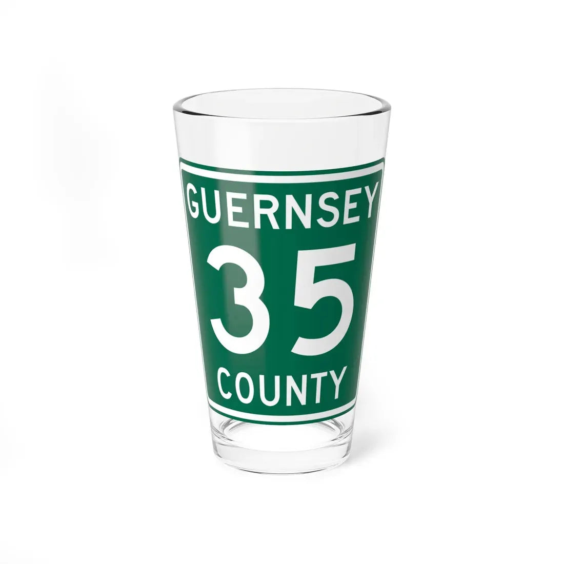Guernsey County 35 OH (Ohio) (Road Sign) Pint Glass 16oz 16oz - Go Mug Yourself