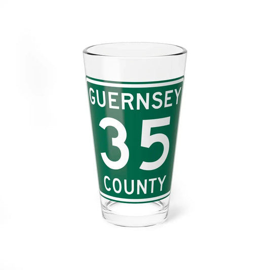 Guernsey County 35 OH (Ohio) (Road Sign) Pint Glass 16oz 16oz - Go Mug Yourself