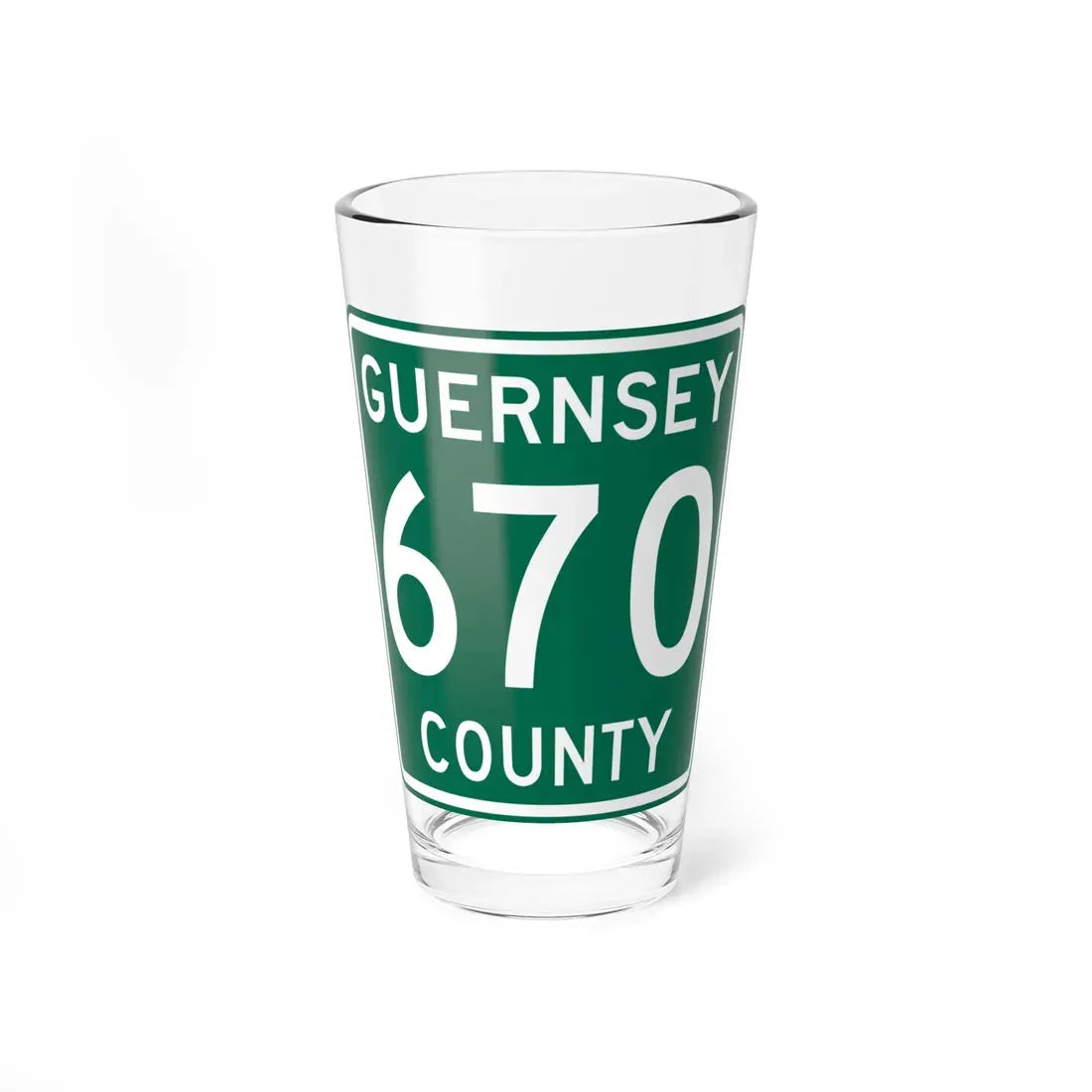 Guernsey County 670 OH (Ohio) (Road Sign) Pint Glass 16oz 16oz - Go Mug Yourself