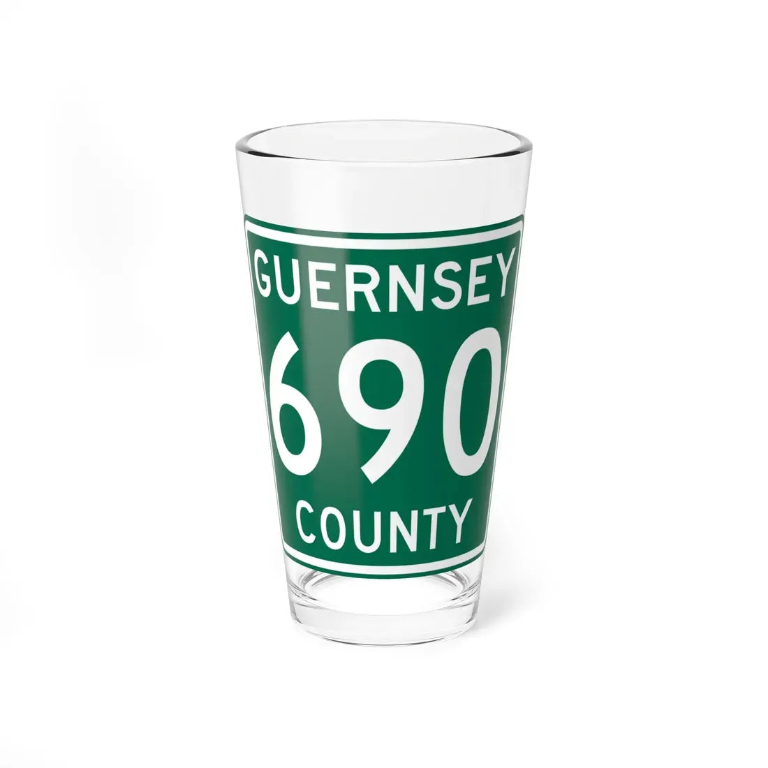 Guernsey County 690 OH (Ohio) (Road Sign) Pint Glass 16oz 16oz - Go Mug Yourself