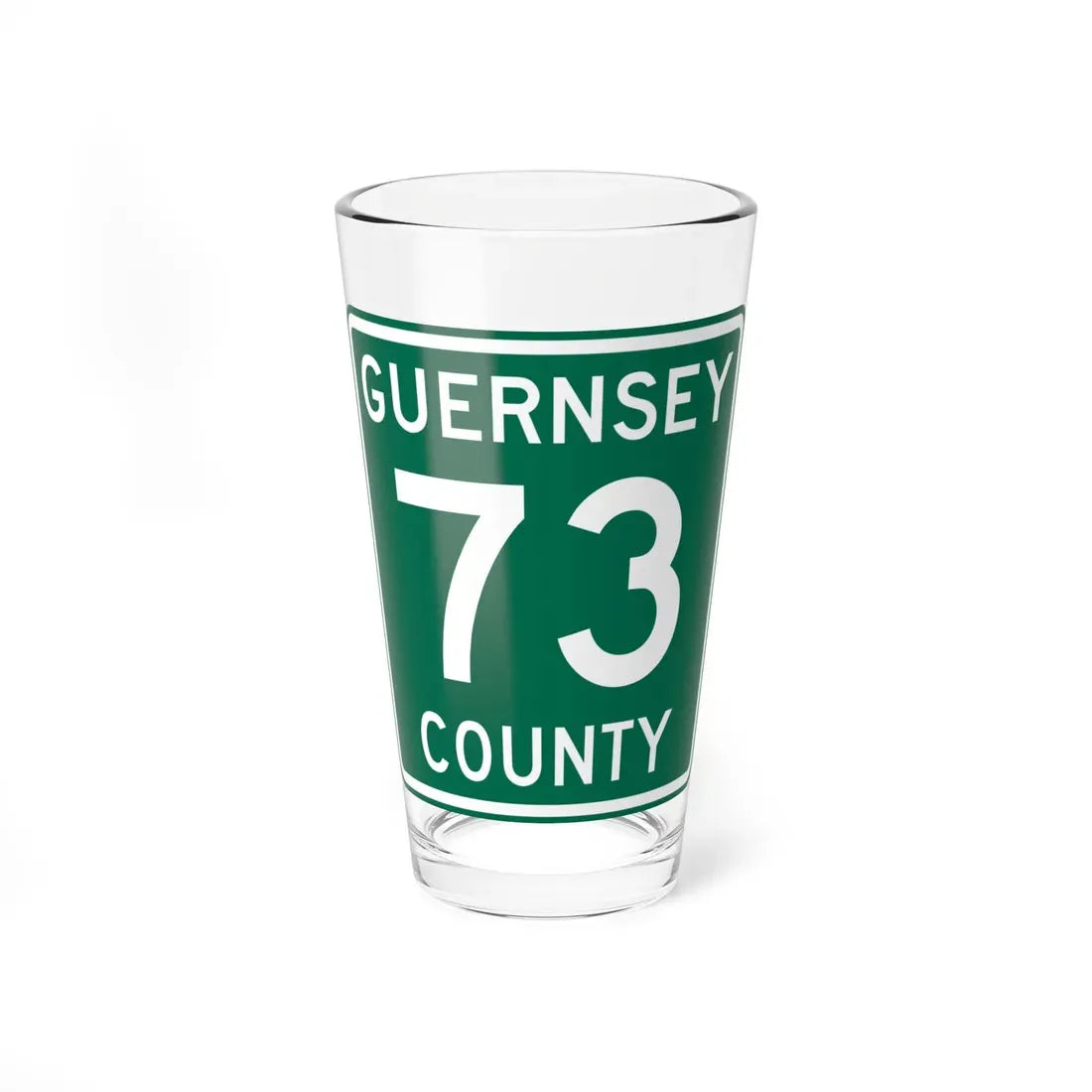 Guernsey County 73 OH (Ohio) (Road Sign) Pint Glass 16oz 16oz - Go Mug Yourself