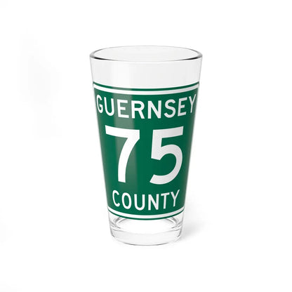 Guernsey County 75 OH (Ohio) (Road Sign) Pint Glass 16oz 16oz - Go Mug Yourself
