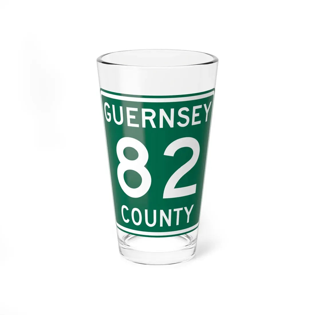Guernsey County 82 OH (Ohio) (Road Sign) Pint Glass 16oz 16oz - Go Mug Yourself
