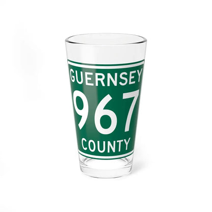 Guernsey County 967 OH (Ohio) (Road Sign) Pint Glass 16oz 16oz - Go Mug Yourself