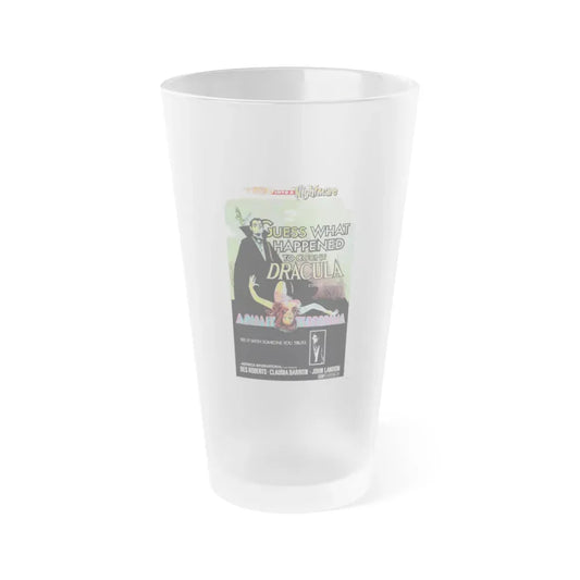 GUESS WHAT HAPPENED TO COUNT DRACULA 1971 Movie Poster - Frosted Pint Glass 16oz Default Title - Go Mug Yourself