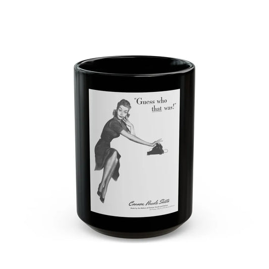 Guess who that was, Cannon Percale Sheets ad, 1944 - Black Coffee Mug-15oz-Go Mug Yourself