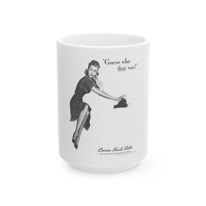 Guess who that was, Cannon Percale Sheets ad, 1944 - White Coffee Mug-15oz-Go Mug Yourself