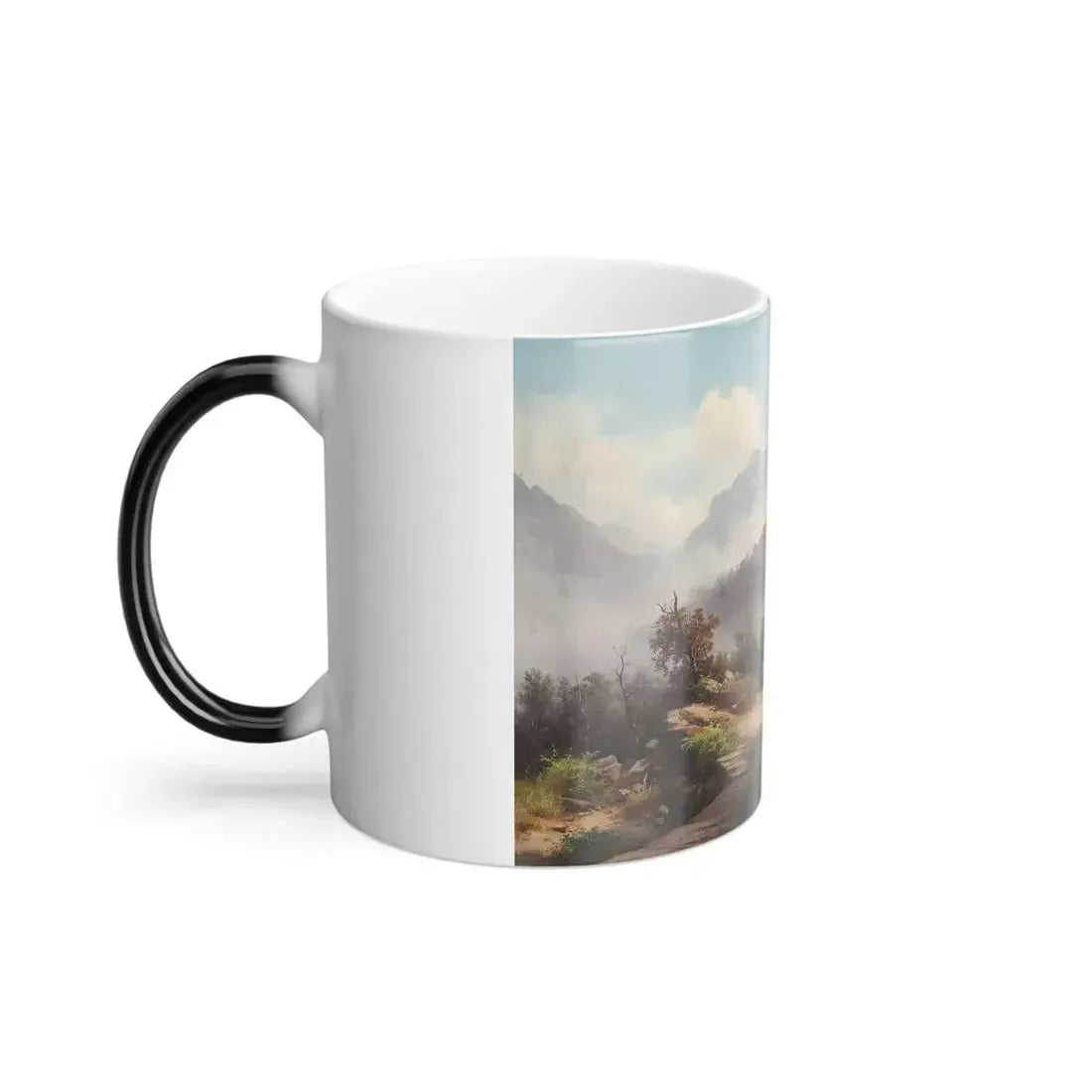 Guido Agostini (1883-%3f) A girl on the road to San Marcello Pistoiese, Italy - Oil on Canvas - Color Changing Mug 11oz - Go Mug Yourself