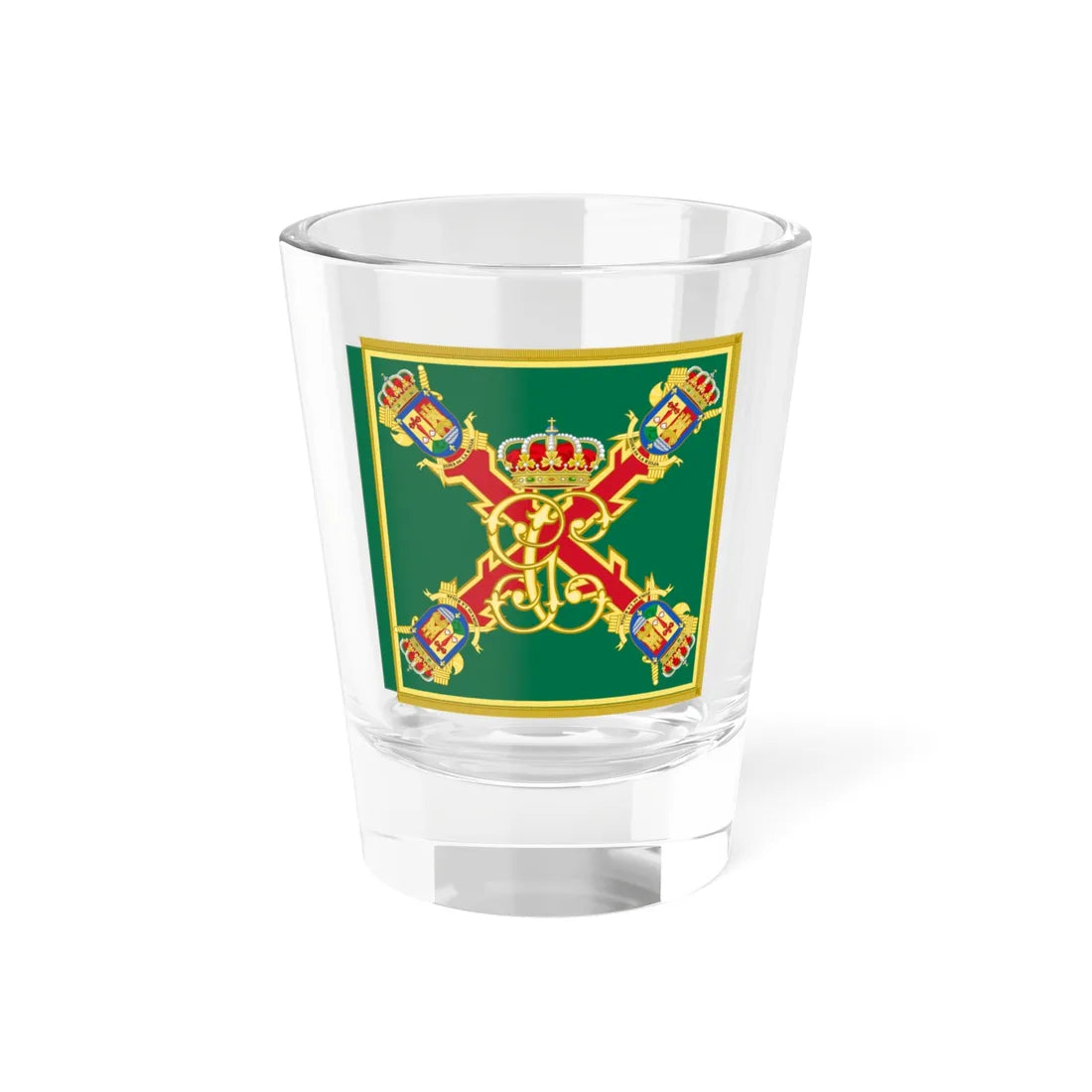 Guidon of the 10th Zone of the Guardia Civil - La Rioja (Spain) Shot Glass 1.5oz 1.5oz - Go Mug Yourself