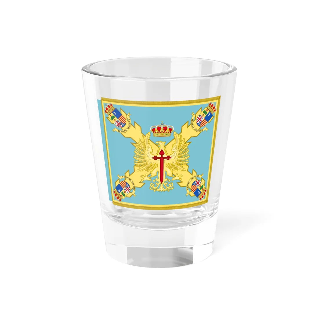 Guidon of the 1st Brigate Aragon (Spain) Shot Glass 1.5oz 1.5oz - Go Mug Yourself