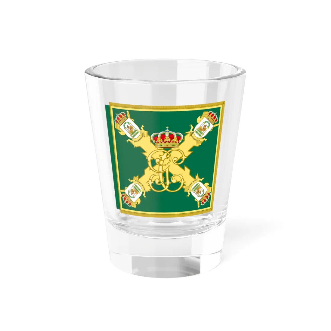 Guidon of the 4th Zone of the Guardia Civil - Andalusia (Spain) Shot Glass 1.5oz 1.5oz - Go Mug Yourself